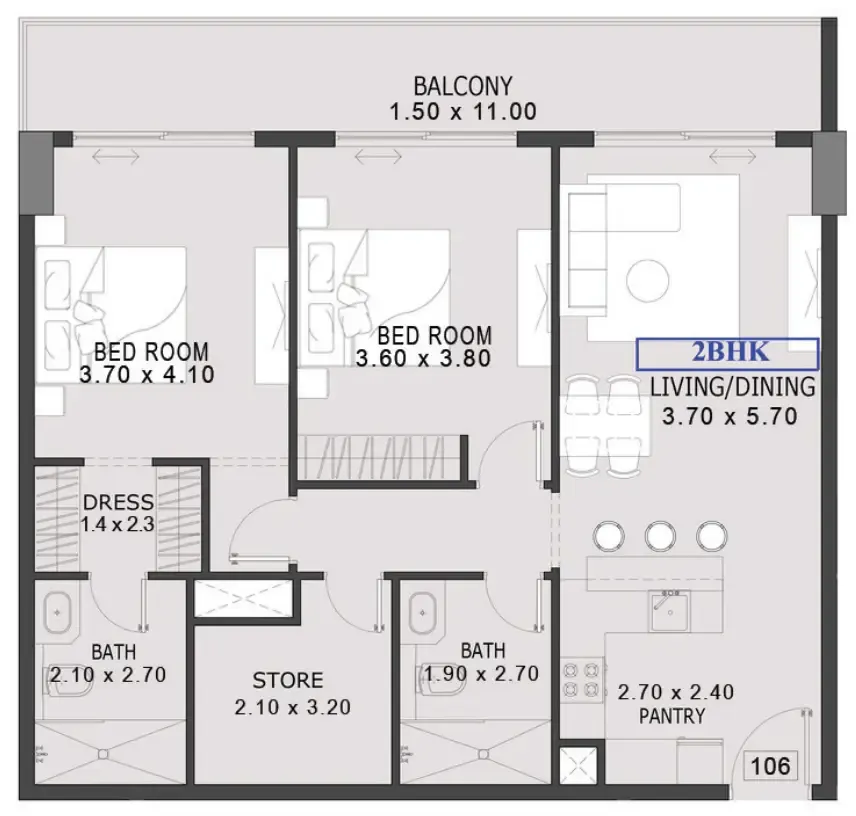 Preston Properties One By Preston floor plan