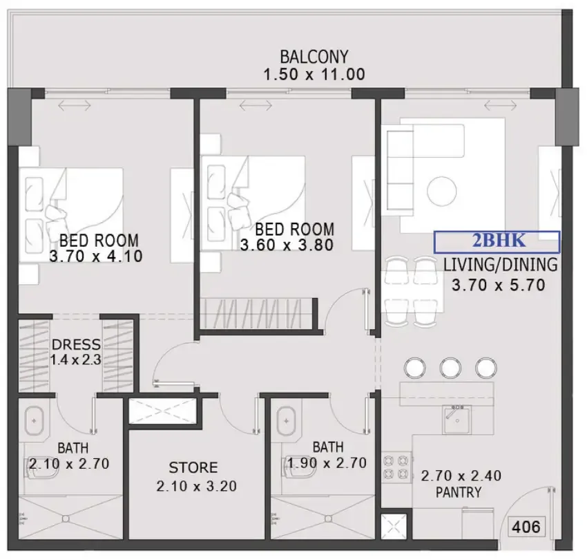 Preston Properties One By Preston floor plan