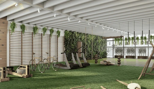 Outdoor Fitness Area amenity image at Binghatti Hillviews