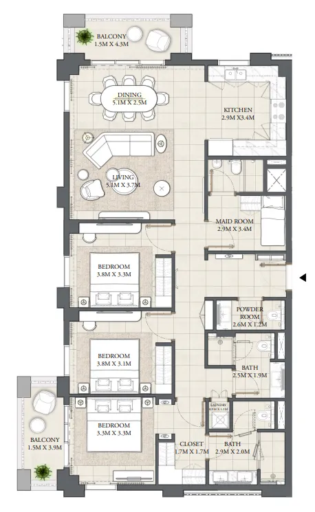 Emaar Palace Residences Creek Blue floor plan