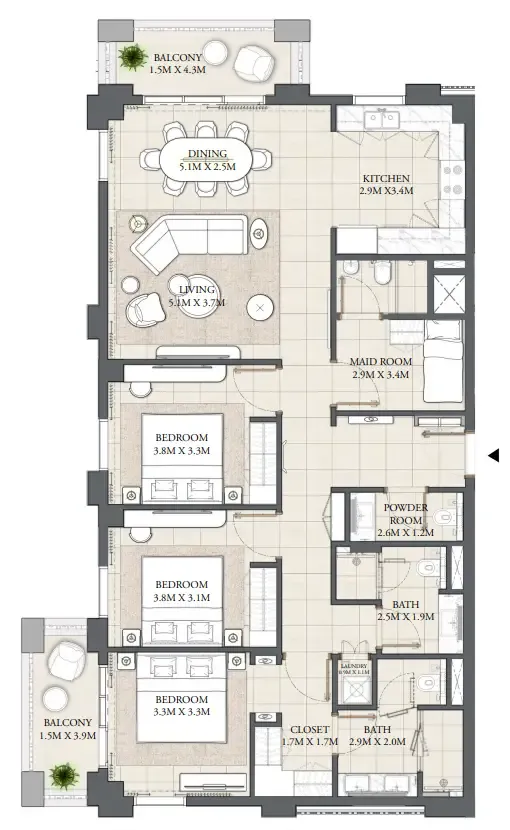 Emaar Palace Residences Creek Blue floor plan