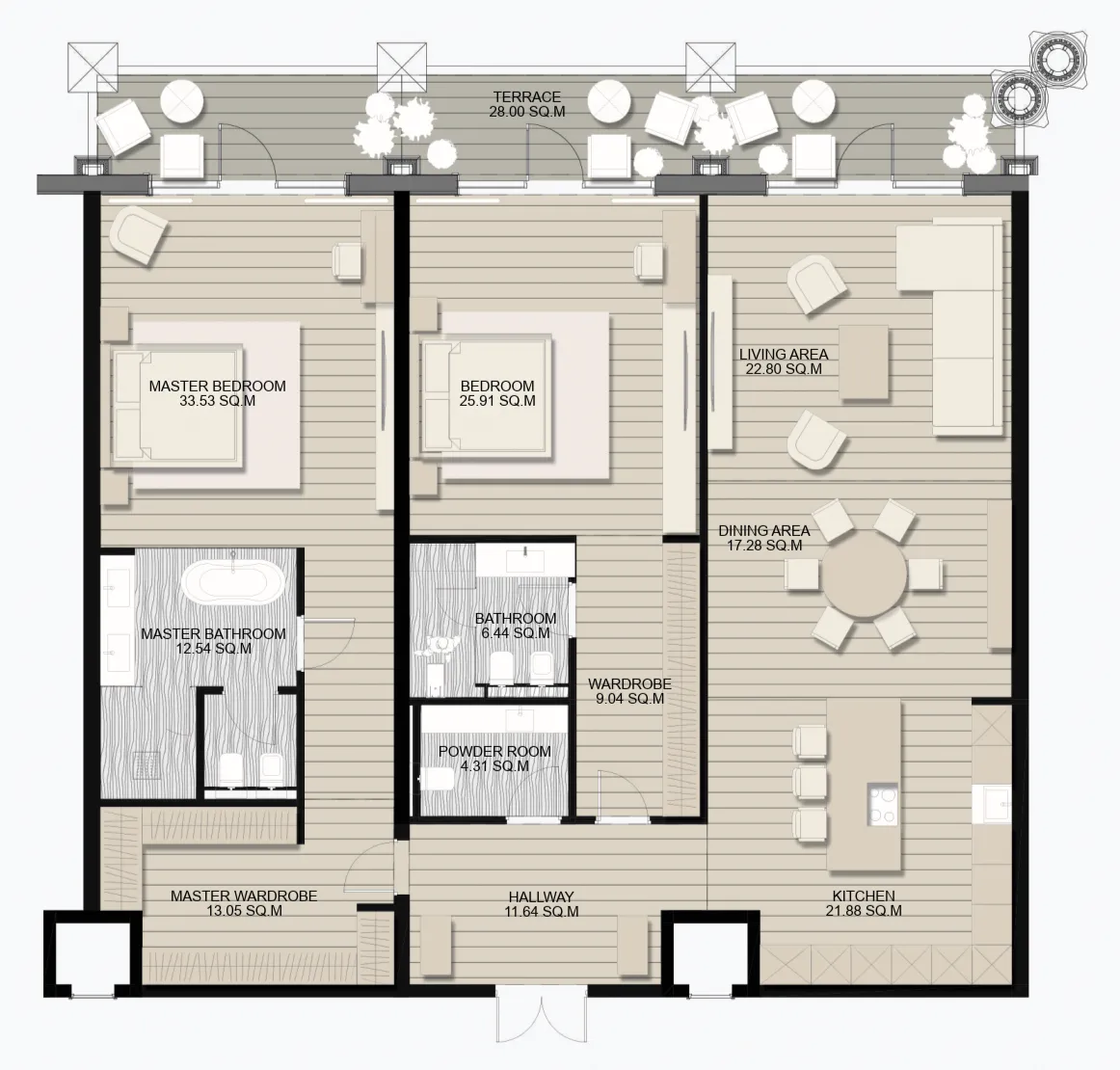 Emerald Palace Group Raffles The Palm Dubai floor plan