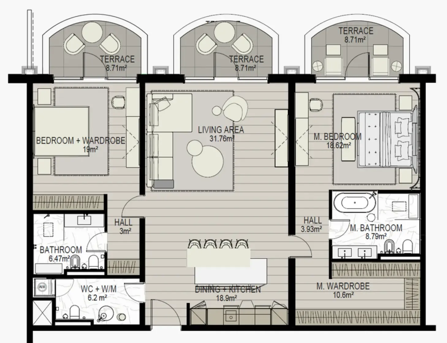 Emerald Palace Group Raffles The Palm Dubai floor plan