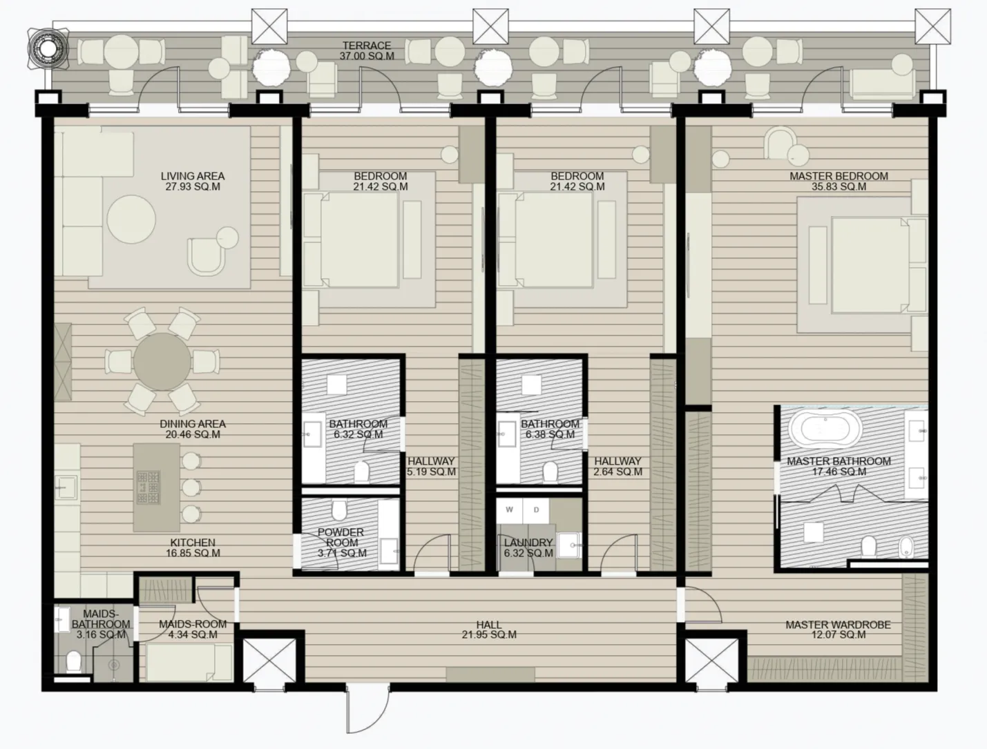 Emerald Palace Group Raffles The Palm Dubai floor plan