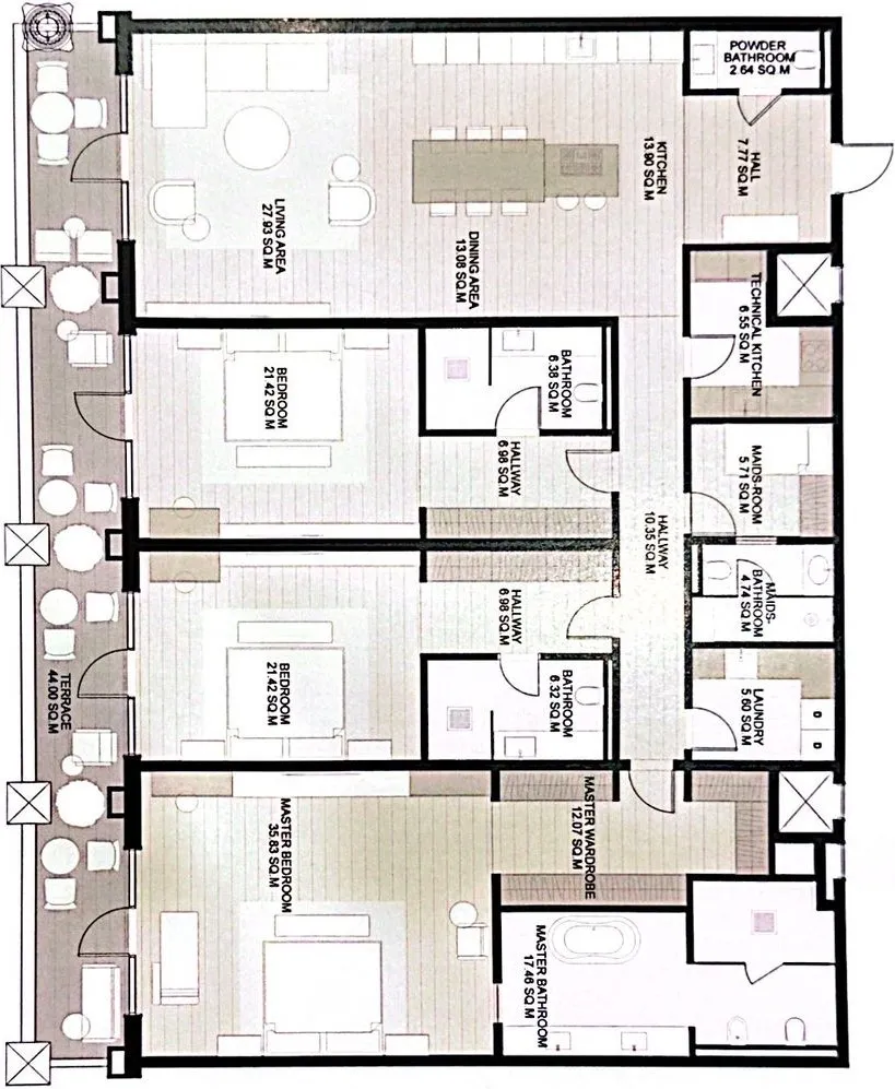 Emerald Palace Group Raffles The Palm Dubai floor plan