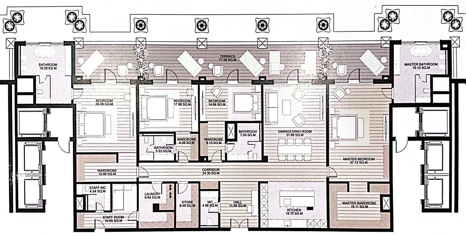 Emerald Palace Group Raffles The Palm Dubai floor plan