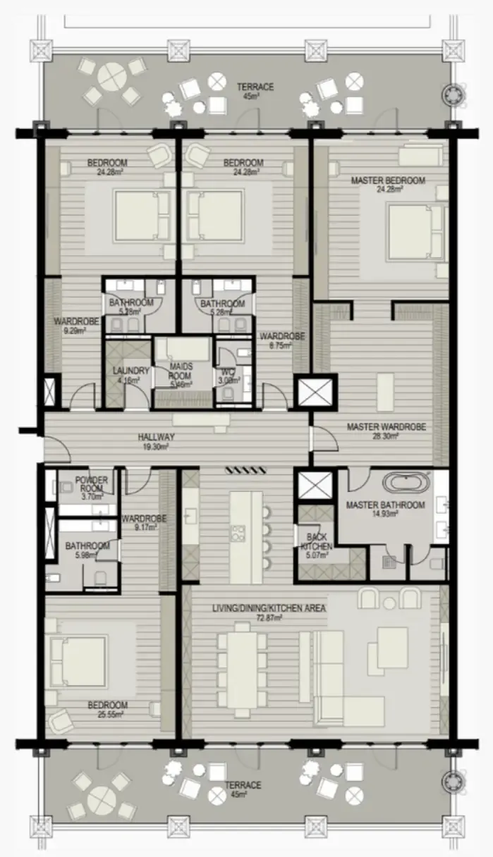 Emerald Palace Group Raffles The Palm Dubai floor plan