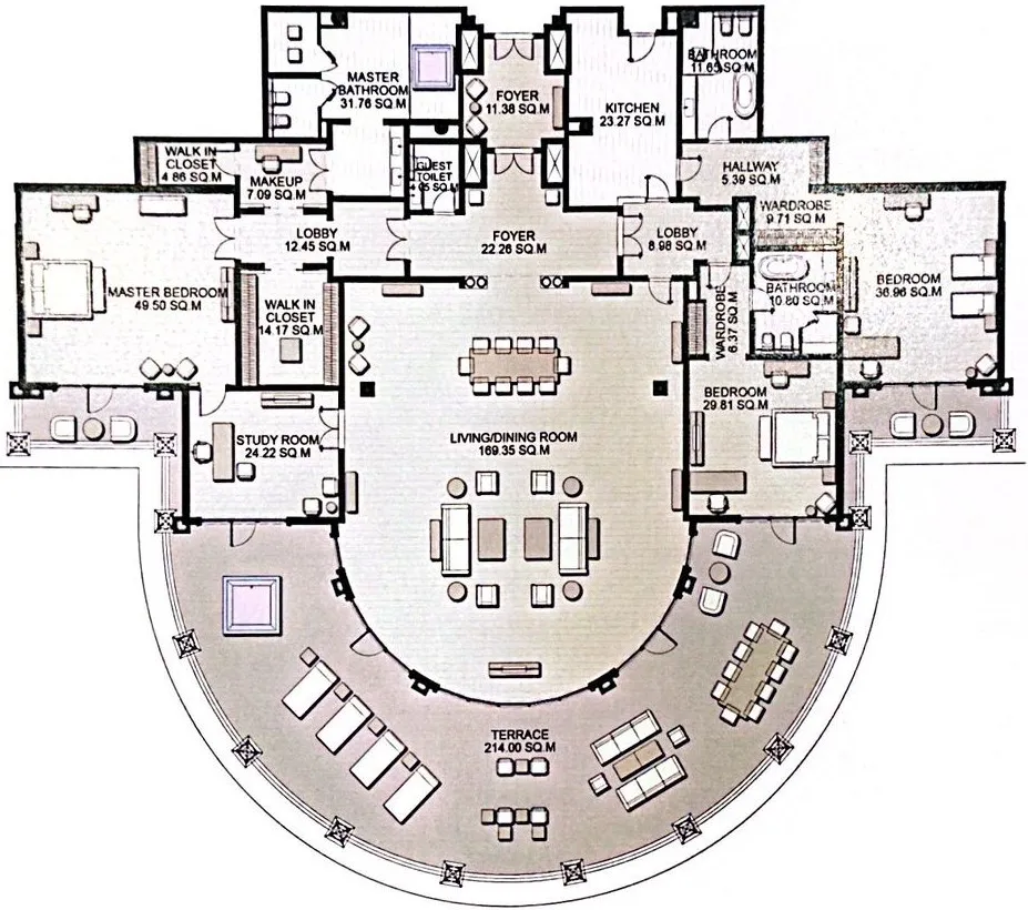 Emerald Palace Group Raffles The Palm Dubai floor plan