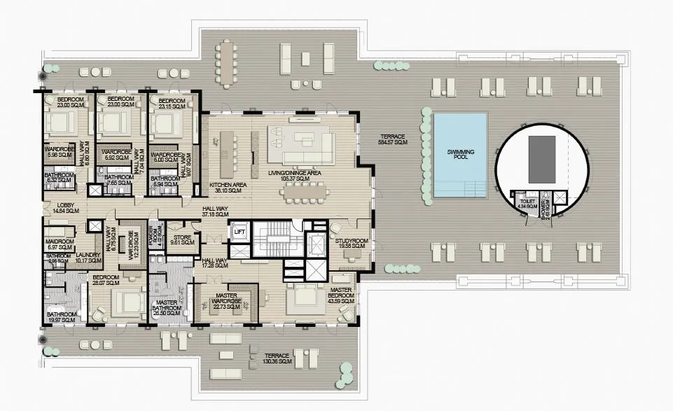 Emerald Palace Group Raffles The Palm Dubai floor plan