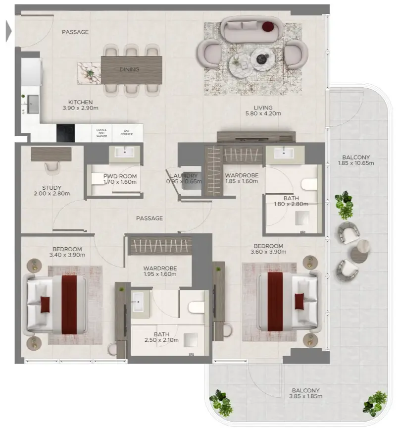 Grovy Developers Ramada Residences by Wyndham at Dubai Islands floor plan