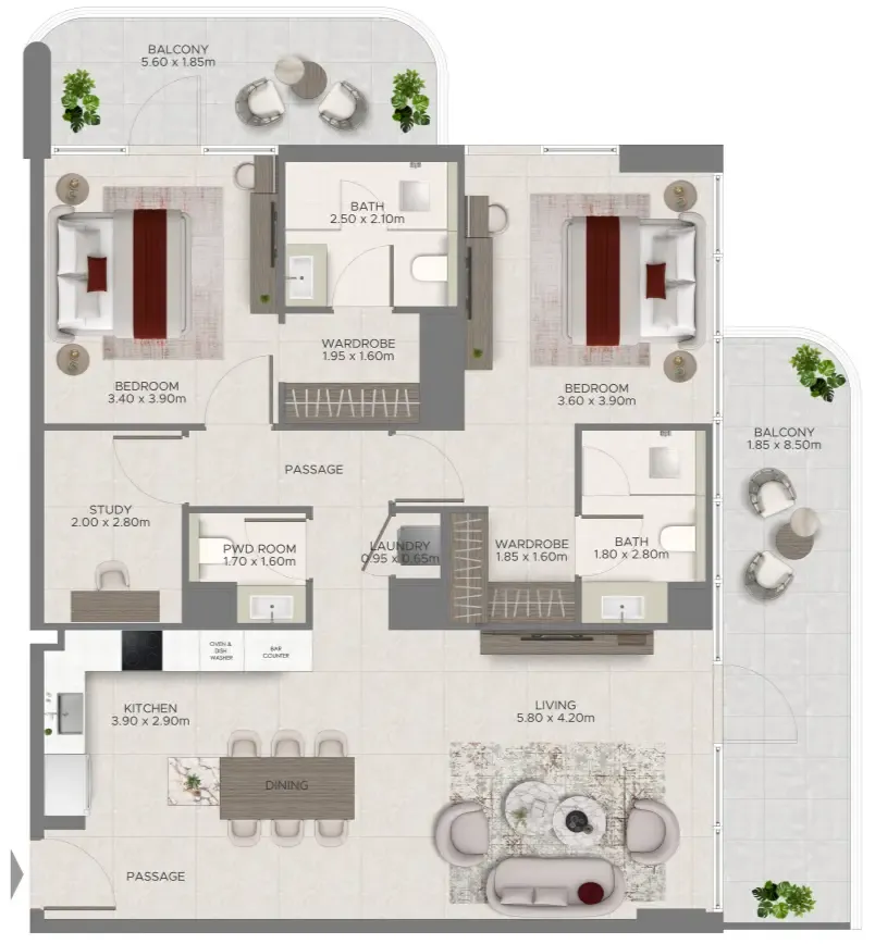 Grovy Developers Ramada Residences by Wyndham at Dubai Islands floor plan