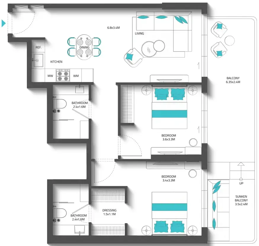 Reef Luxury Development Reef 996 floor plan