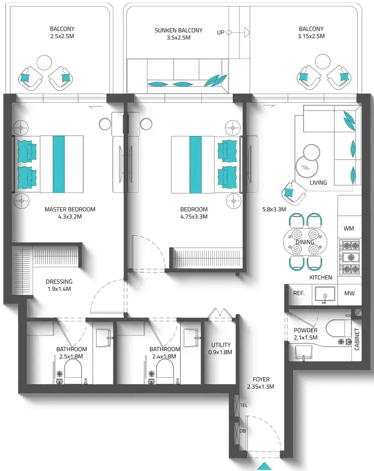 Reef Luxury Development Reef 996 floor plan