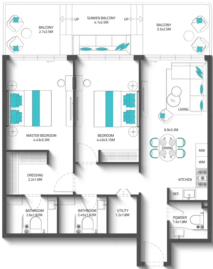 Reef Luxury Development Reef 996 floor plan