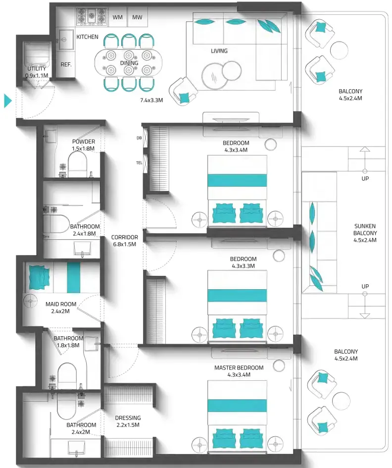 Reef Luxury Development Reef 996 floor plan