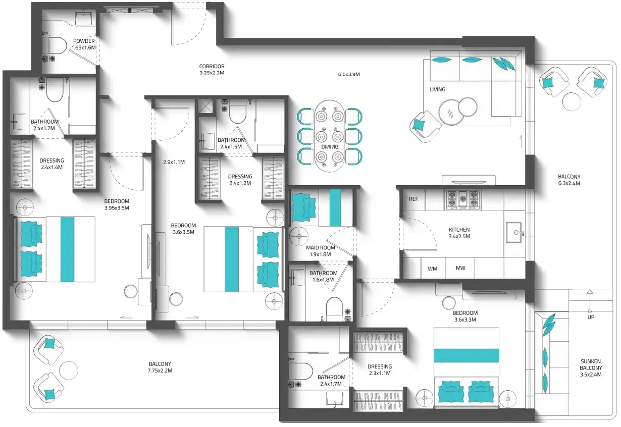 Reef Luxury Development Reef 996 floor plan