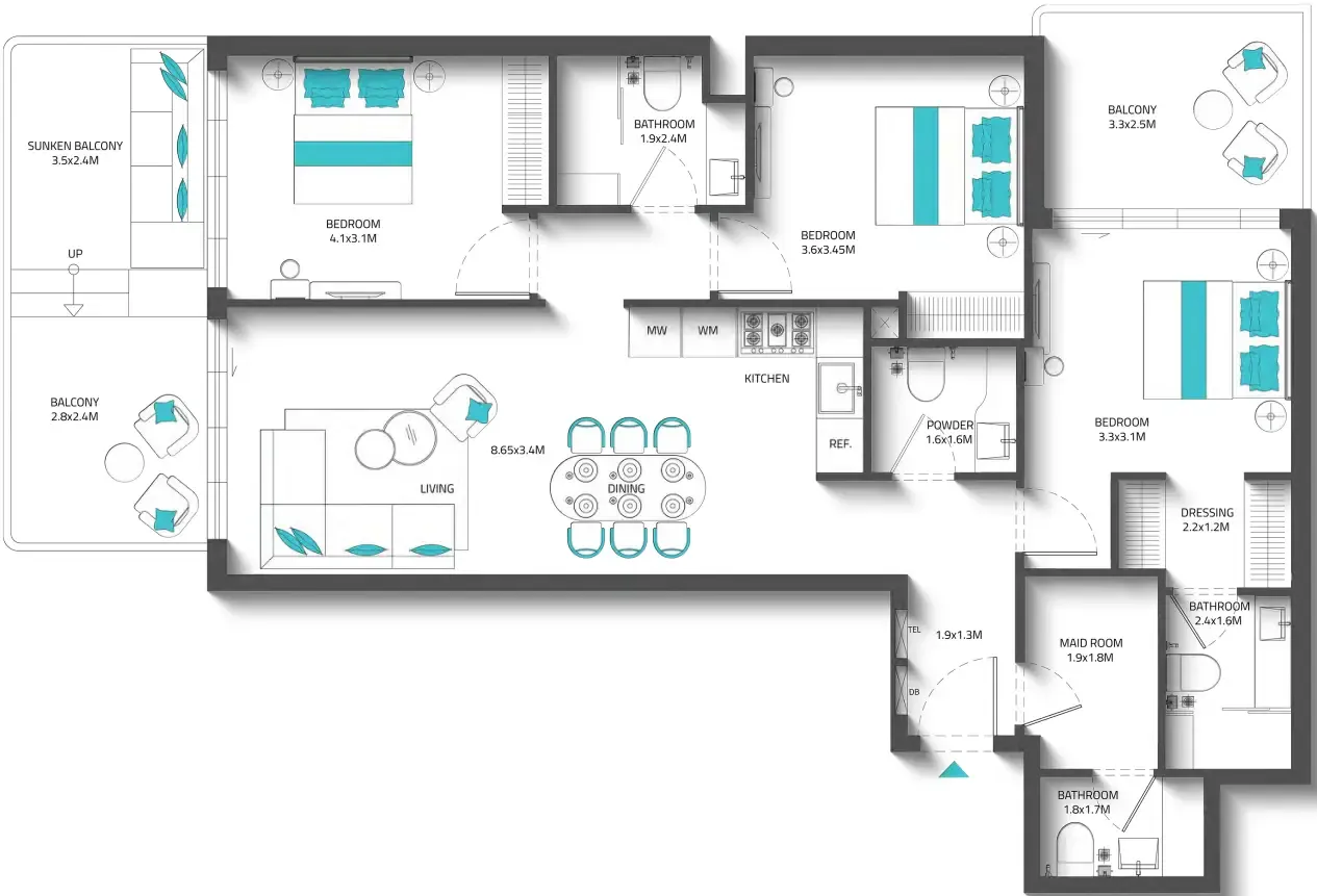 Reef Luxury Development Reef 996 floor plan
