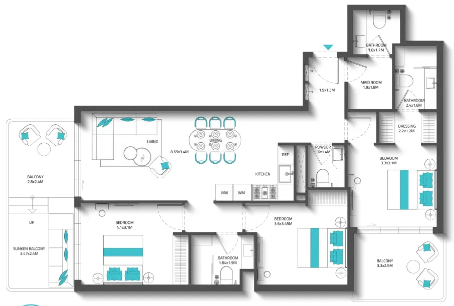 Reef Luxury Development Reef 996 floor plan