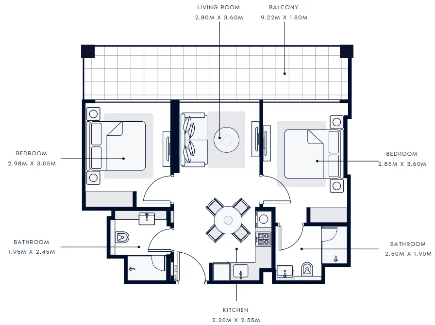 Azizi Riviera 65 floor plan