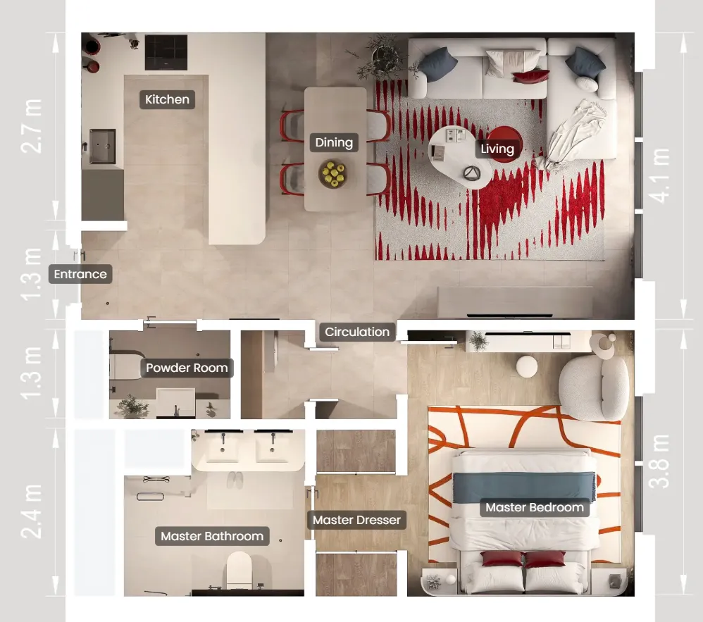 ALDAR Rosso Bay Residences floor plan