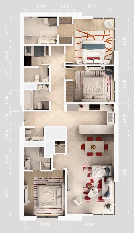 ALDAR Rosso Bay Residences floor plan