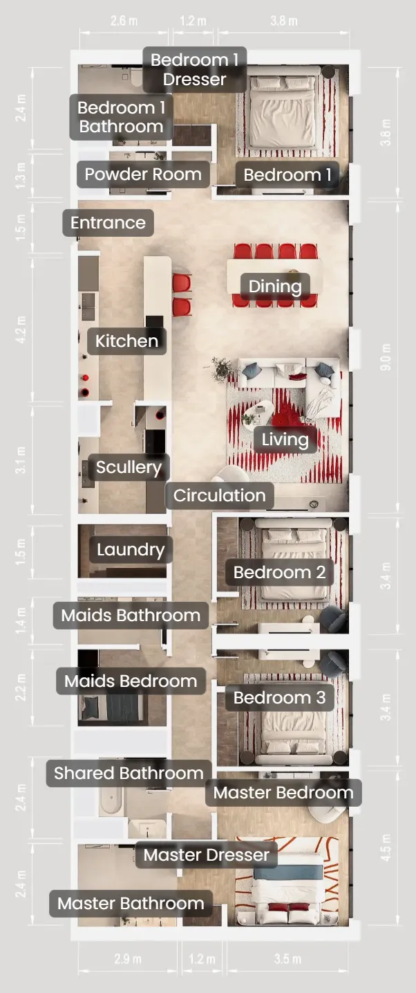 ALDAR Rosso Bay Residences floor plan