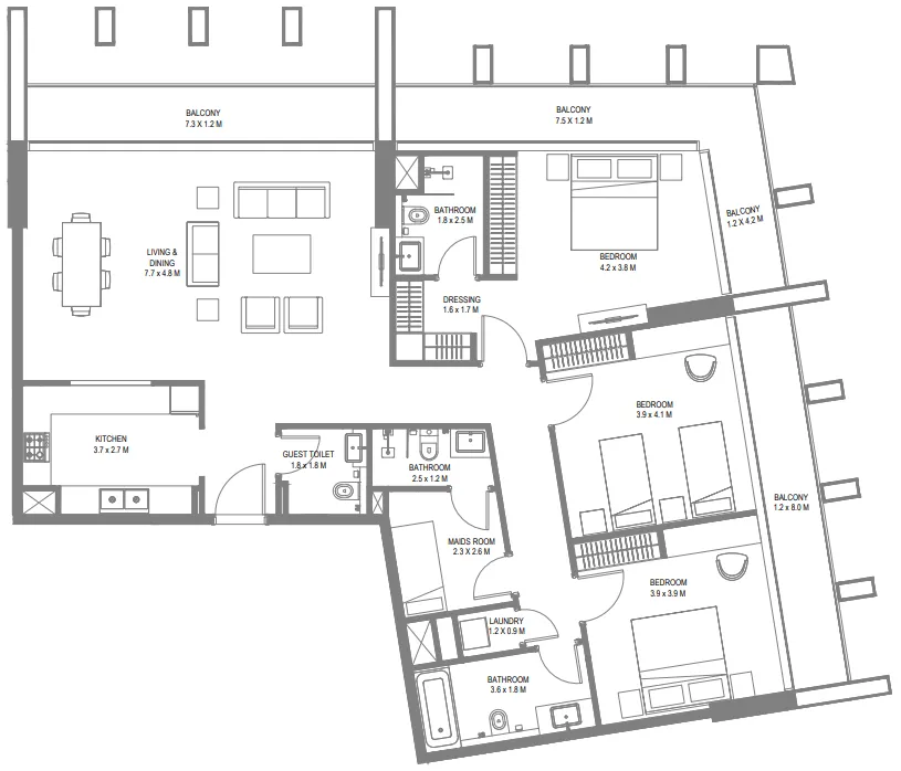 Arada Safa 1 floor plan