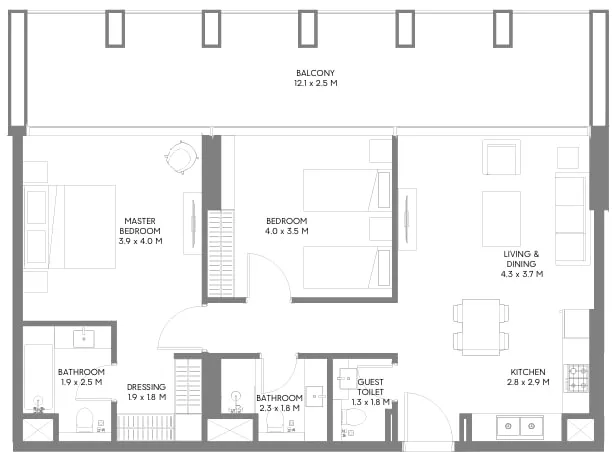 Arada Safa Parkview floor plan
