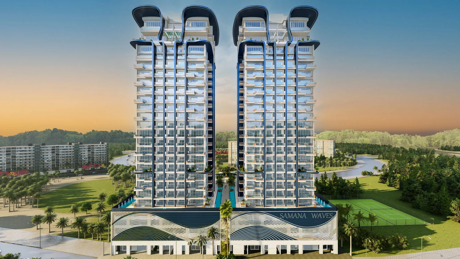 Exterior at Samana Waves Phase II in JVC (Jumeirah Village Circle) Dubai