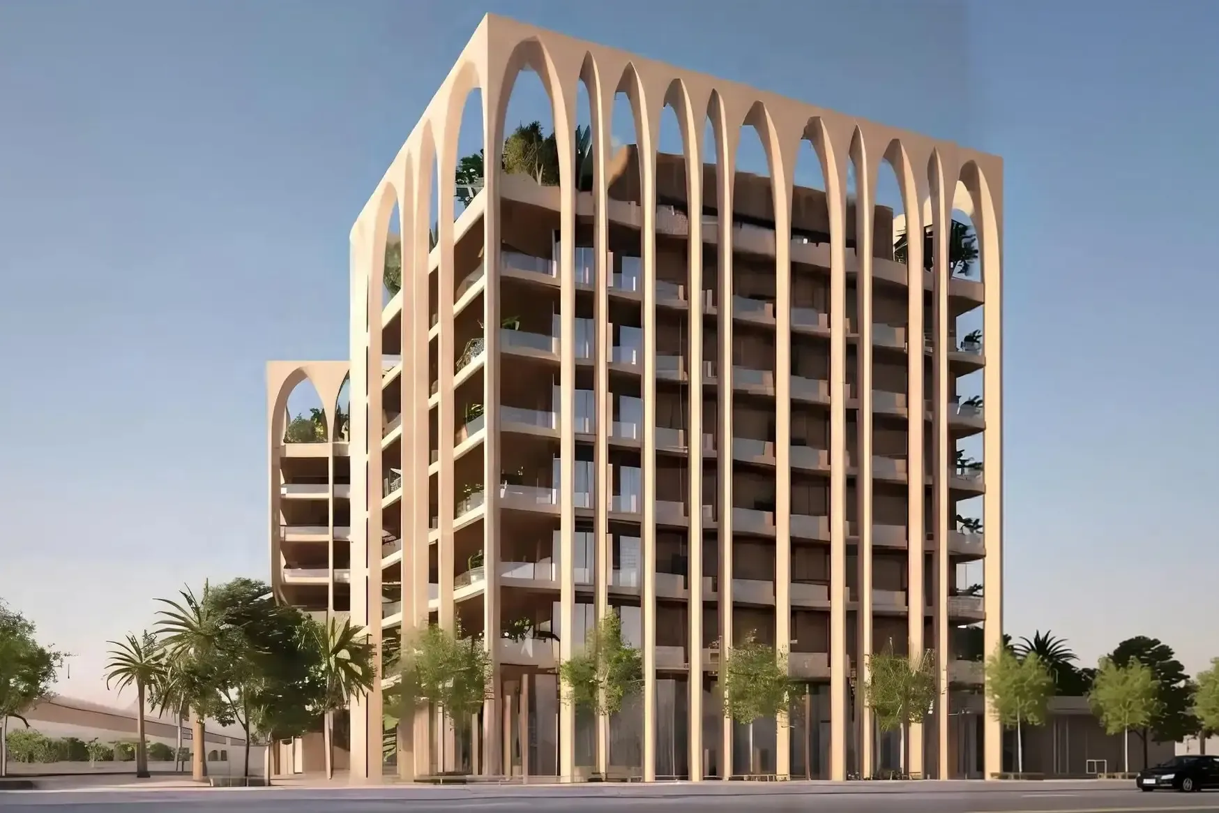 Exterior at Sea Mirror Residences in Jumeirah Second Dubai