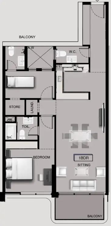 Sama Ezdan Sea View Residence floor plan