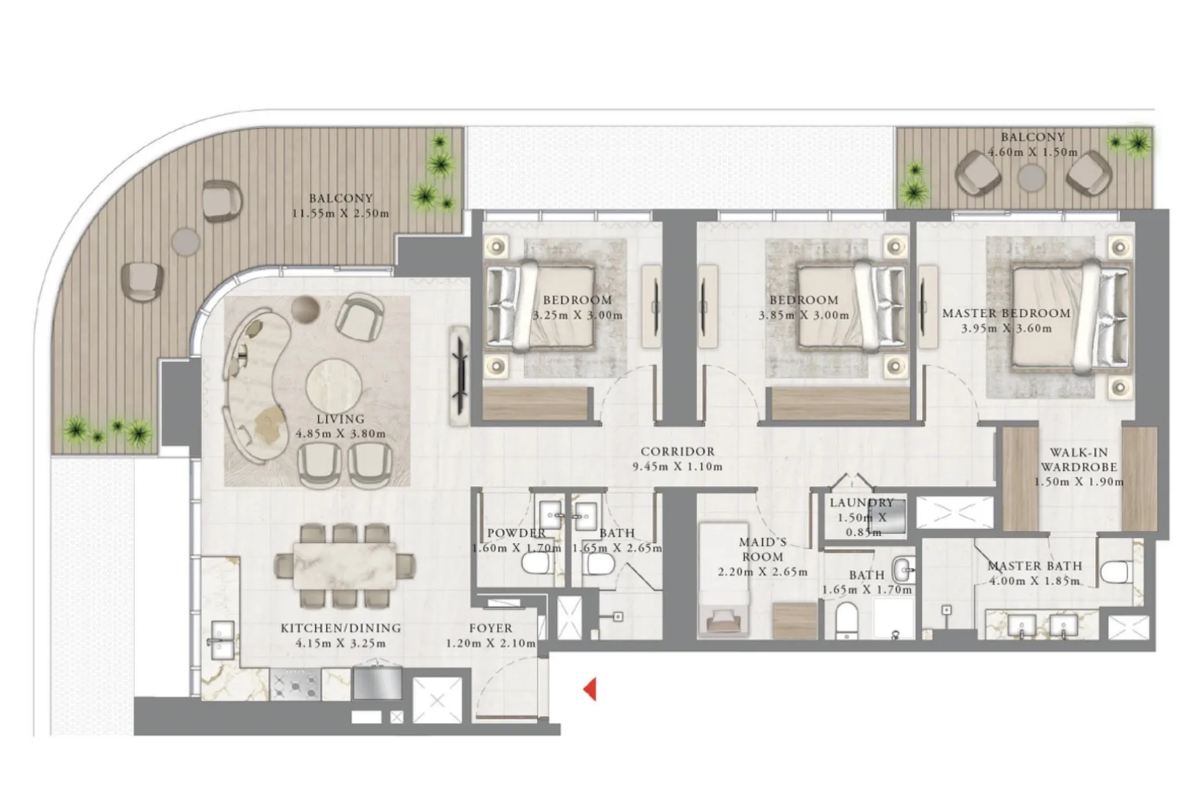 Emaar Seapoint floor plan