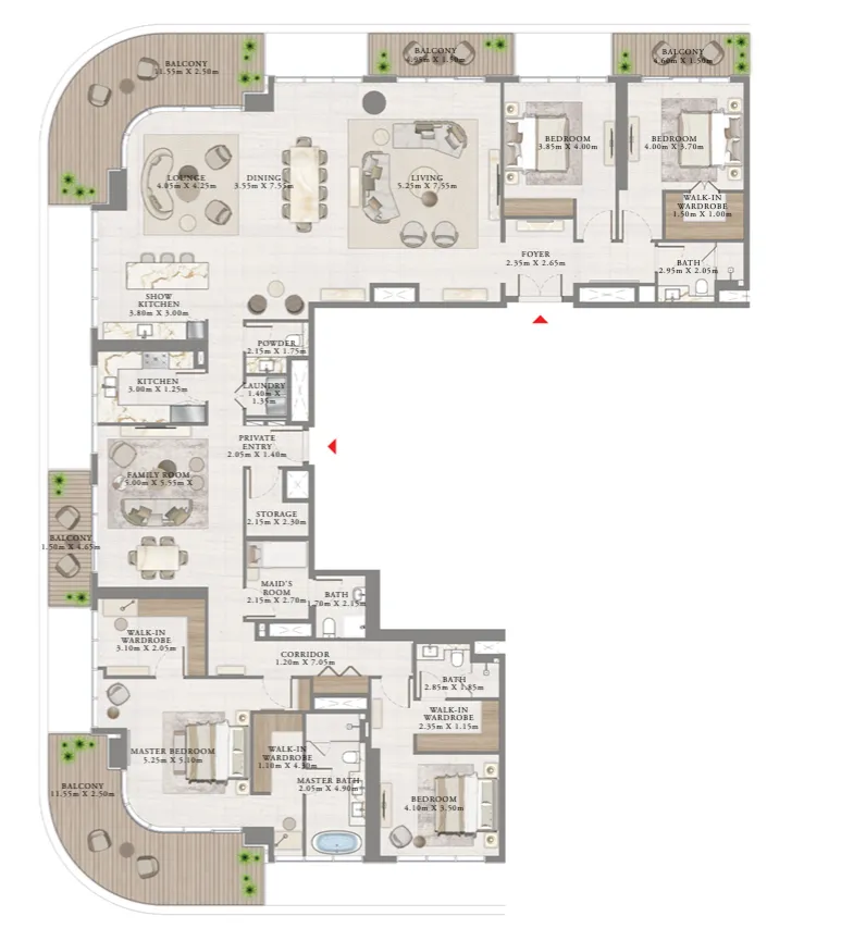Emaar Seapoint floor plan