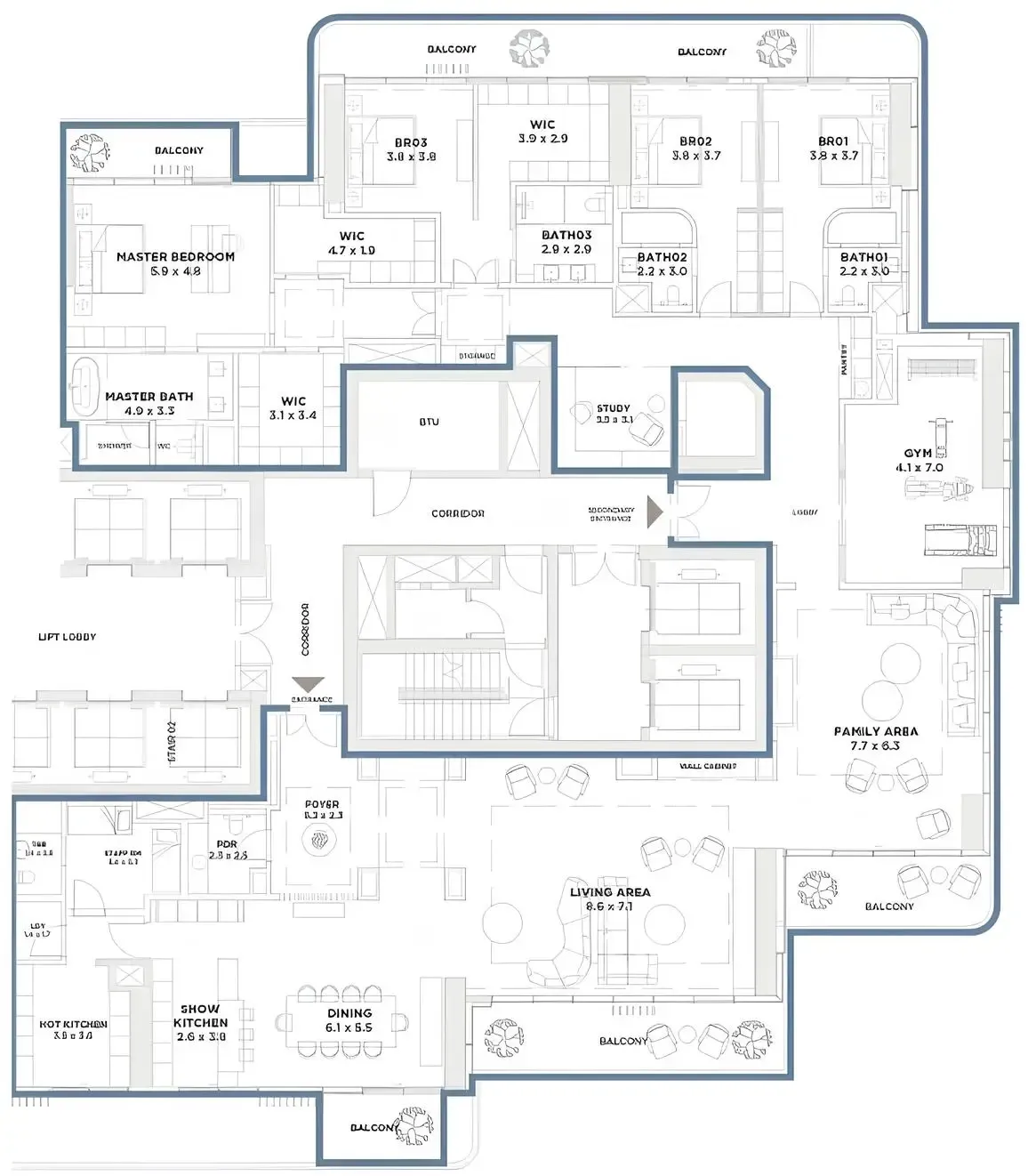 Palma Holding Serenia District West Residence floor plan