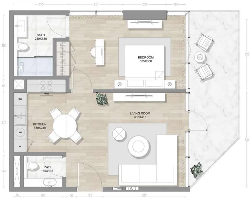 RAK Properties Skai Mina floor plan