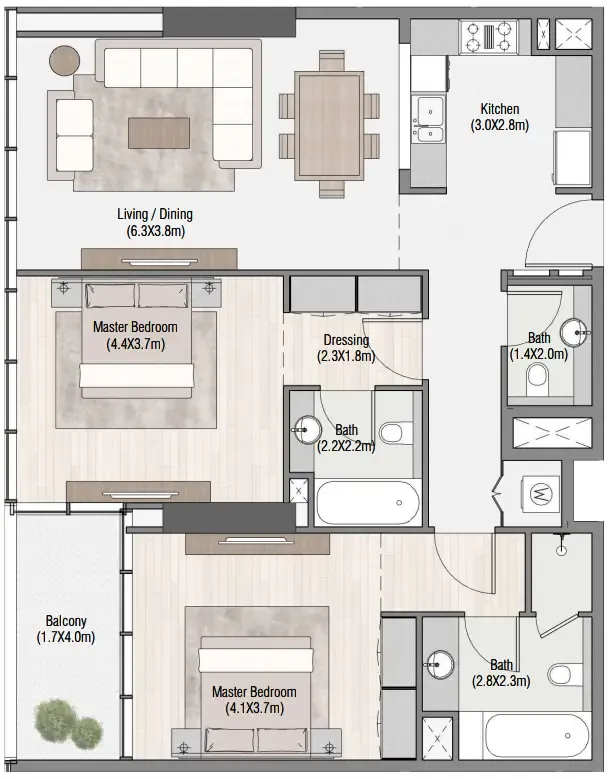 Dubai South Developers South Living floor plan