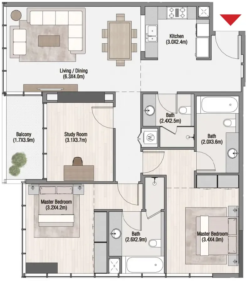 Dubai South Developers South Living floor plan
