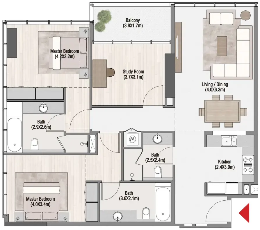 Dubai South Developers South Living floor plan