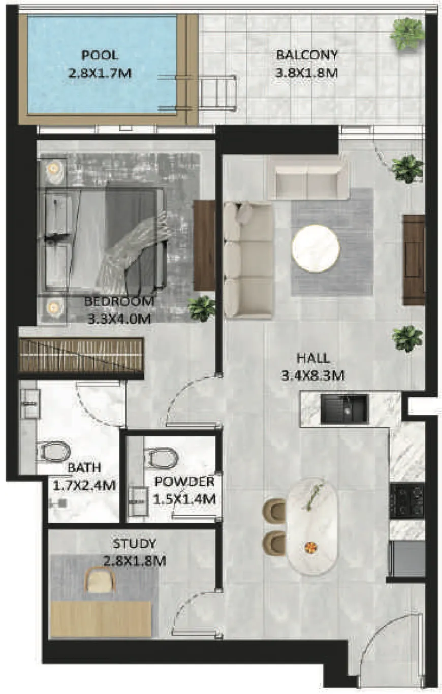 Tasmeer Indigo Properties SquareX Residence floor plan