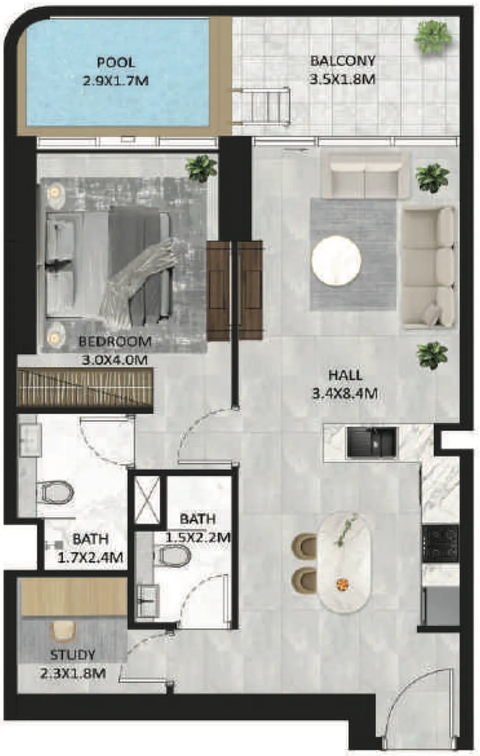 Tasmeer Indigo Properties SquareX Residence floor plan