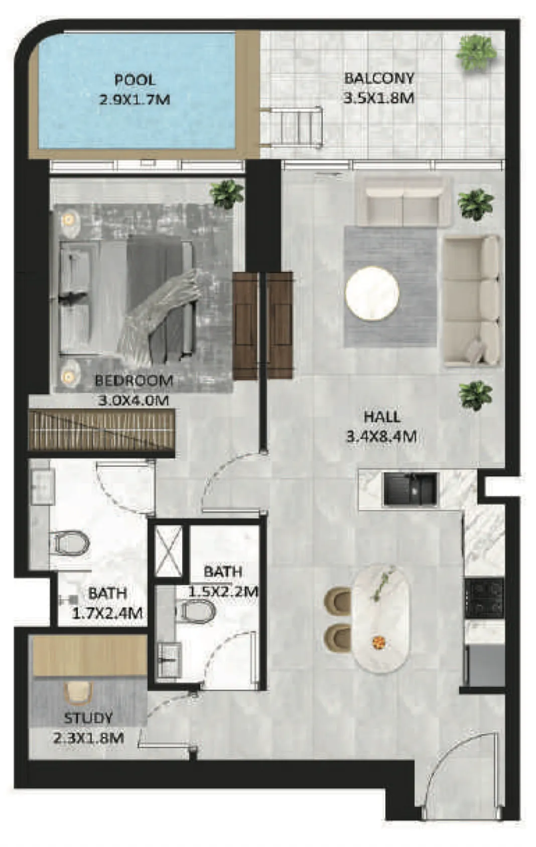 Tasmeer Indigo Properties SquareX Residence floor plan