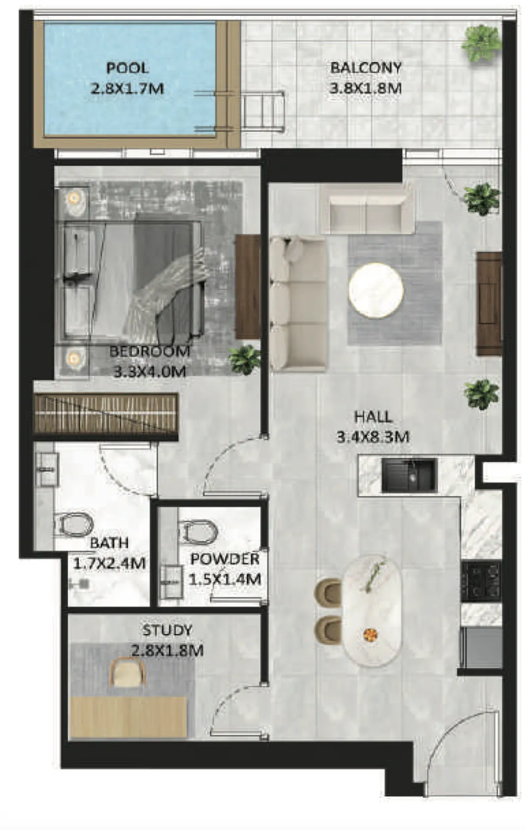 Tasmeer Indigo Properties SquareX Residence floor plan