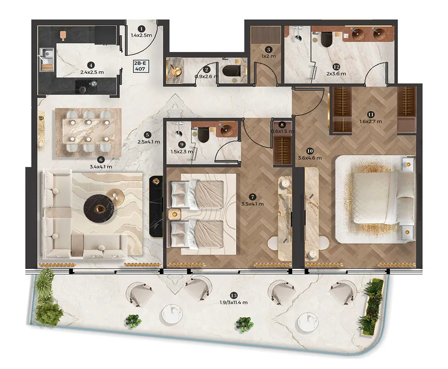 Emirates Developments Stellar by Elie Saab floor plan