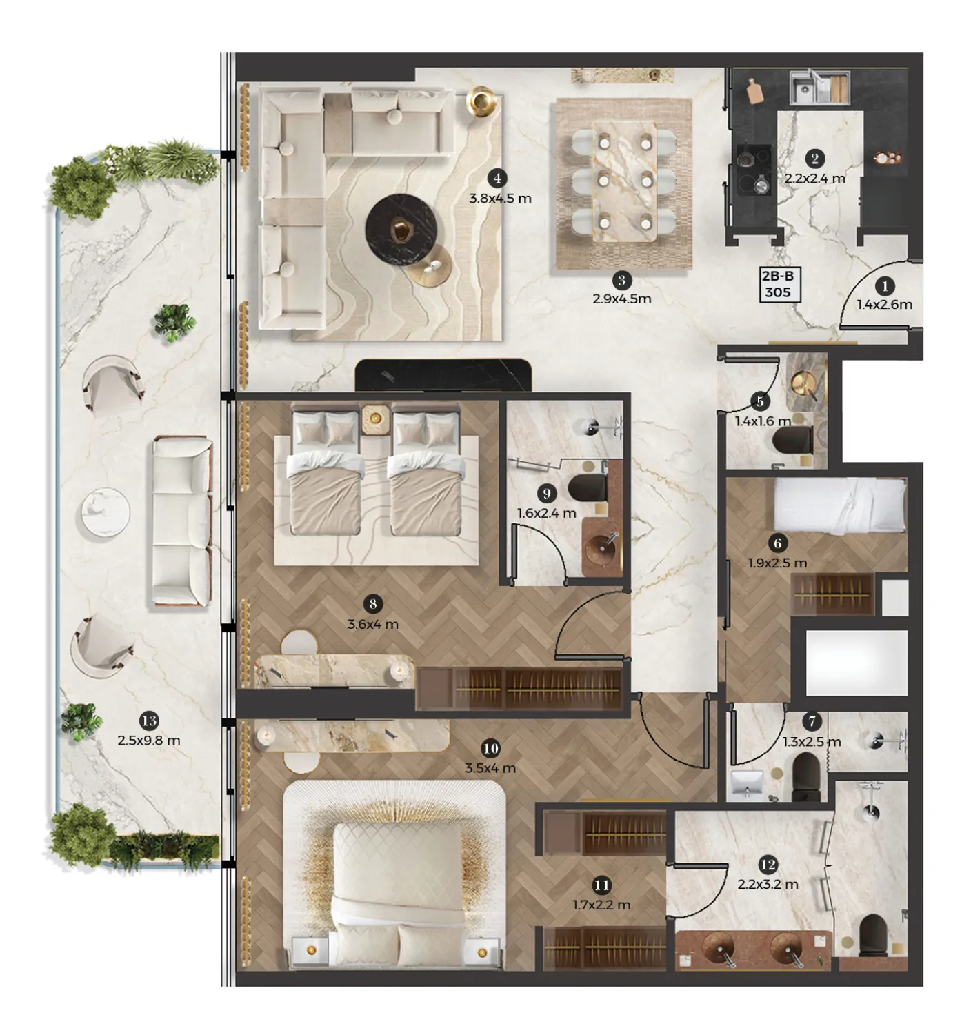 Emirates Developments Stellar by Elie Saab floor plan