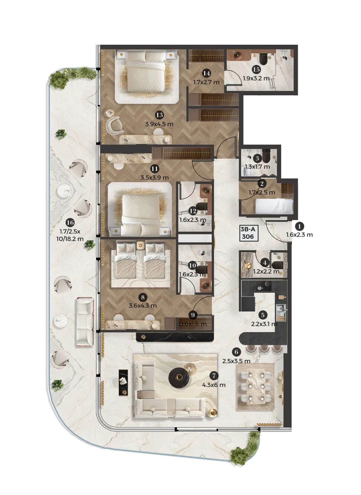 Emirates Developments Stellar by Elie Saab floor plan