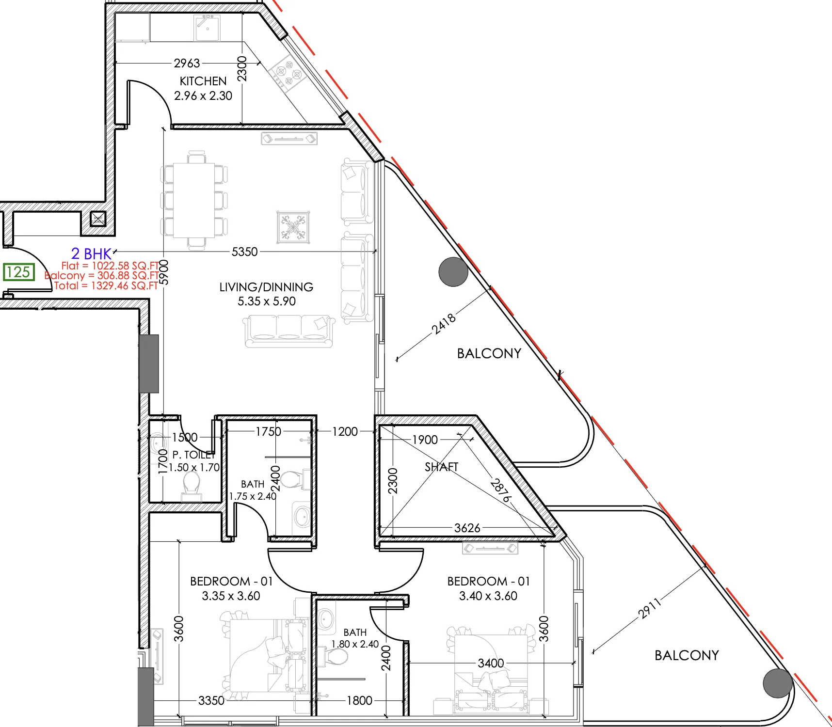 Dugasta Terra Tower floor plan