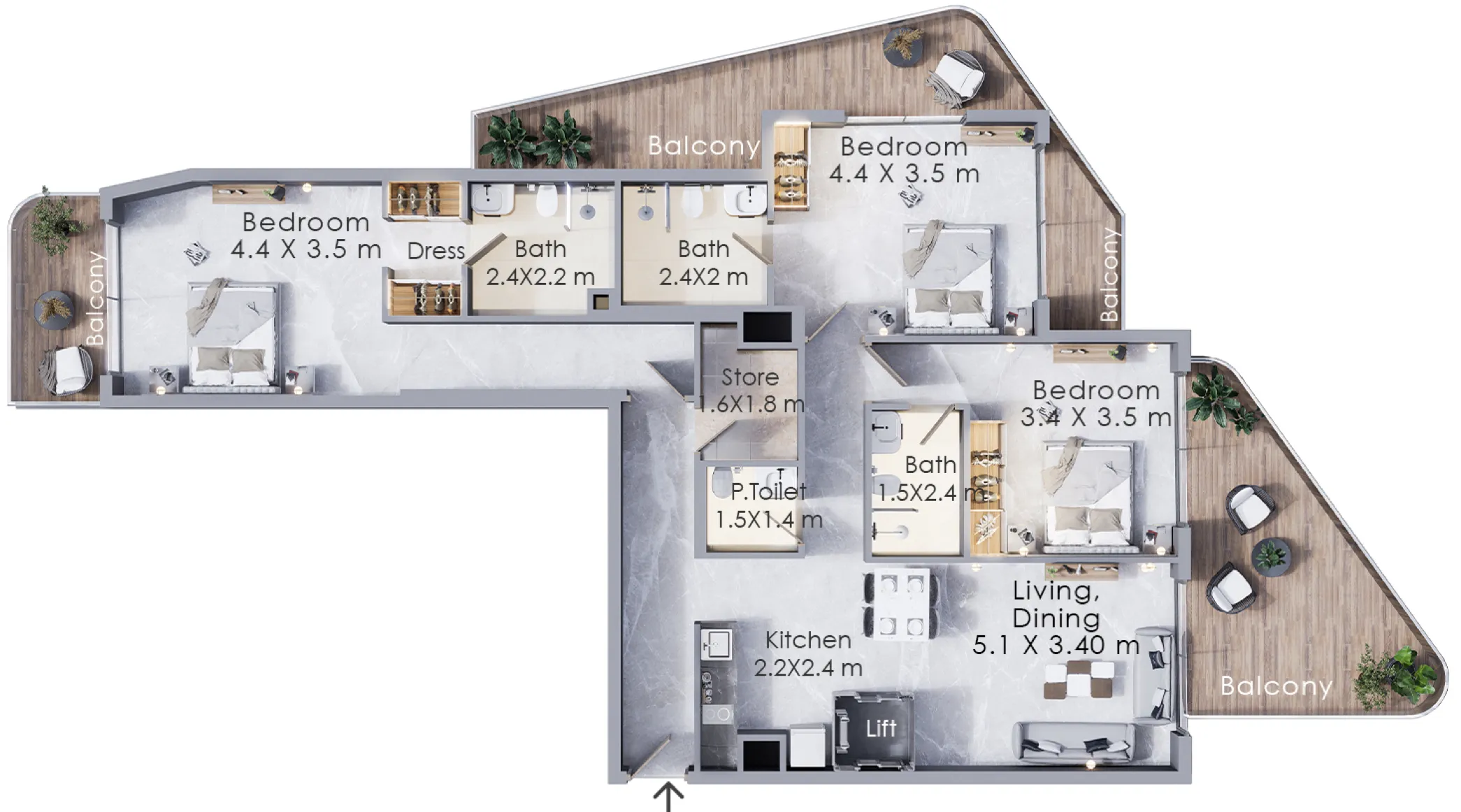 Dugasta Terra Tower floor plan