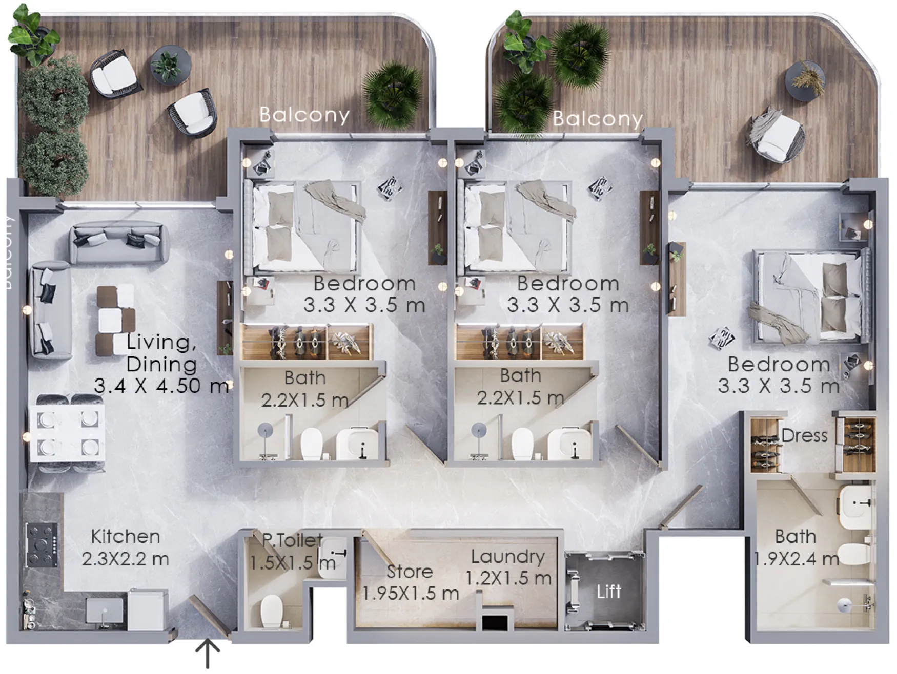 Dugasta Terra Tower floor plan