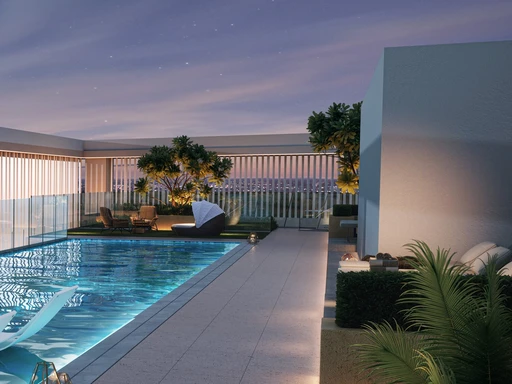 Terrace Seating Area amenity image at Binghatti Pinnacle