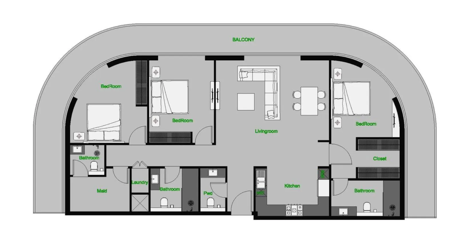AQUA Properties The Central Downtown floor plan